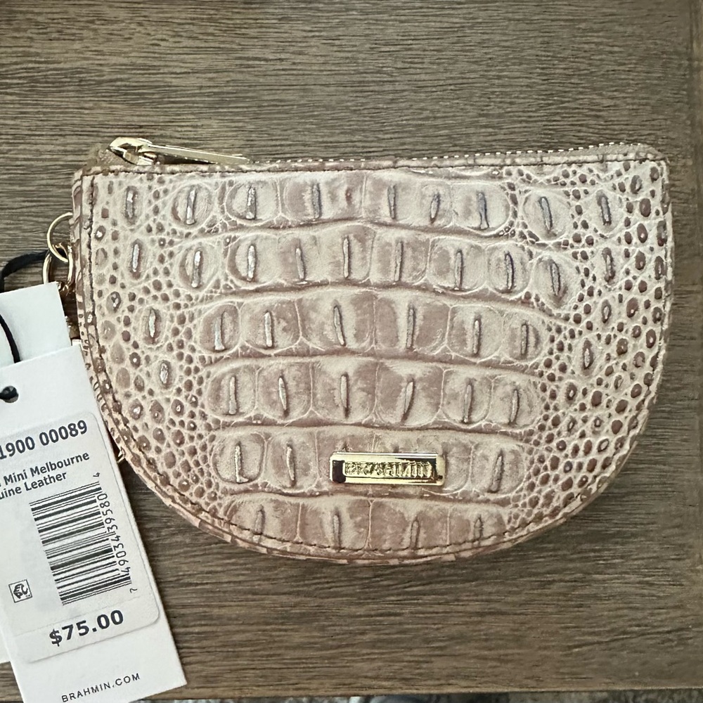 Brahmin Birch Coin Purse Smoke